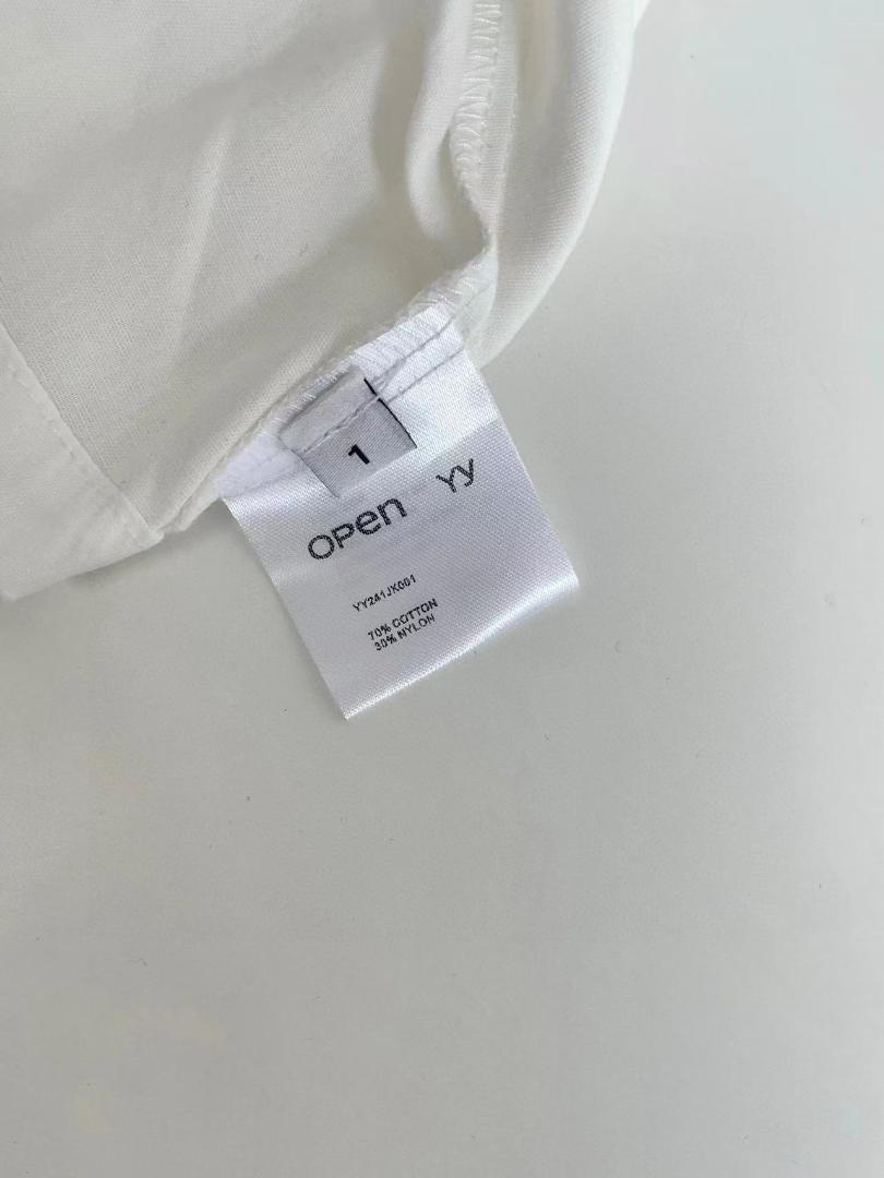 OPEN YY 長袖 open yy デザイン性あり フリル付きジップ長袖シャツ