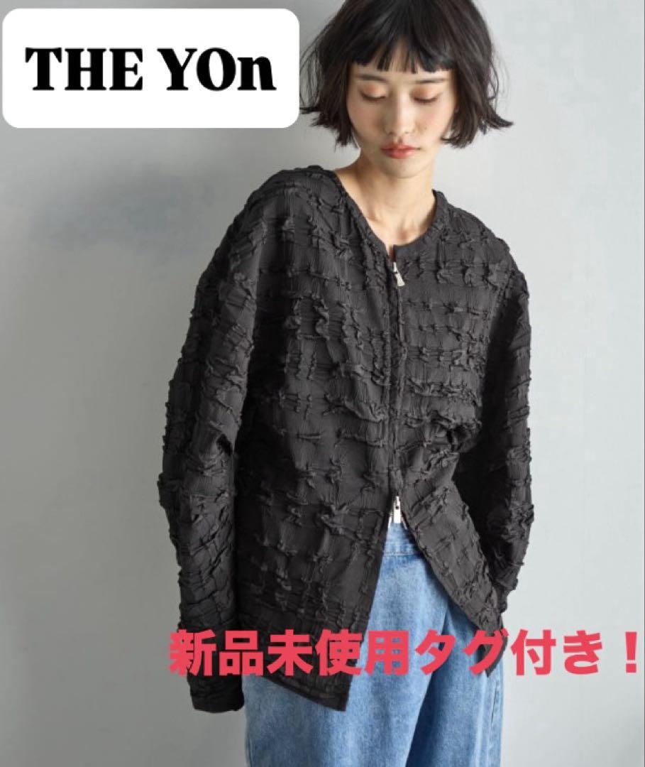 THE YOn 2WAYリップルジャガードタックスリーブWジップトップス