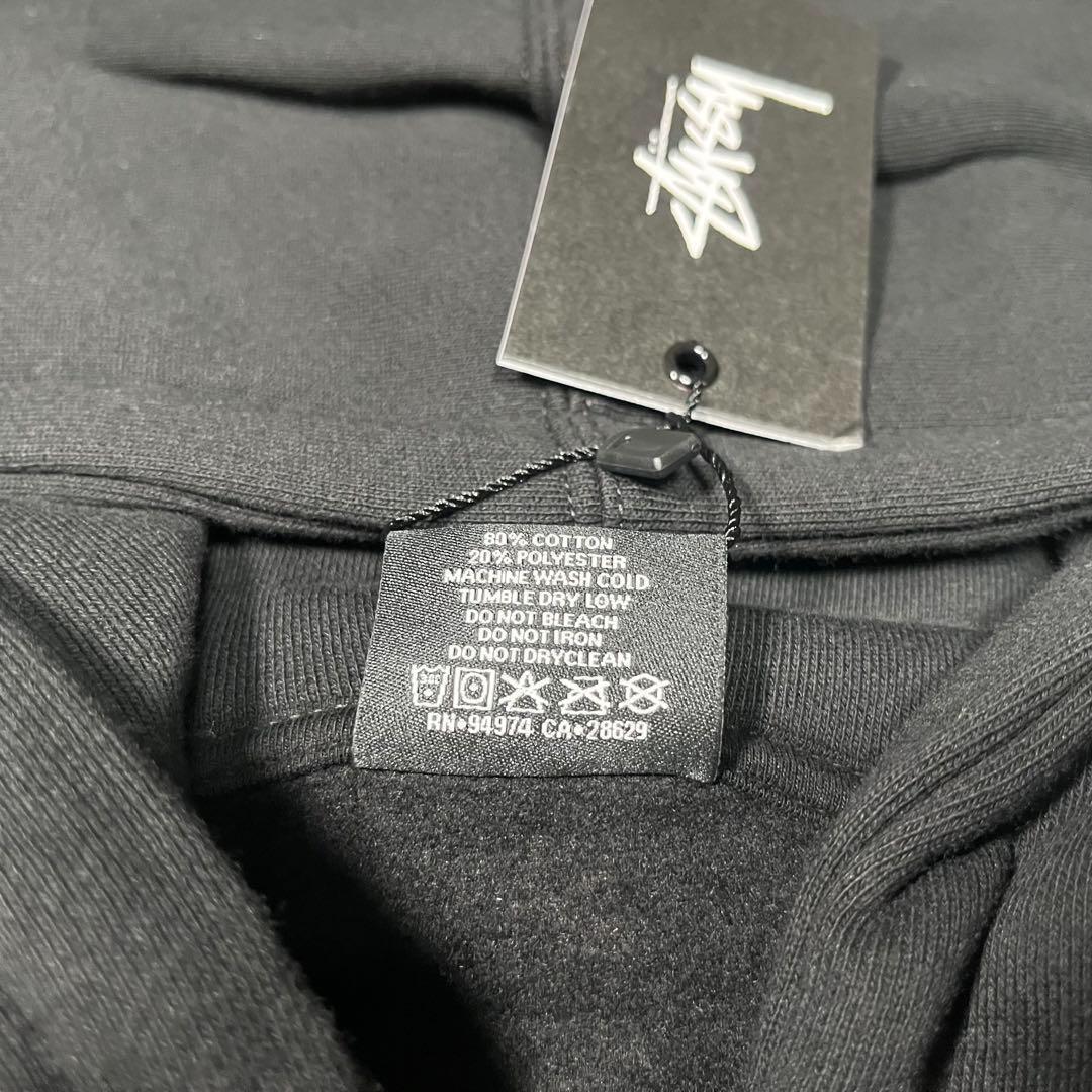 新品】stussy スウェットパーカー サイズL ブラック - トップス