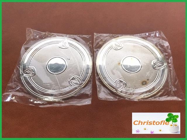 展示品 未開封 クリストフル シルバー ハートレリーフ コースター 2枚 ①