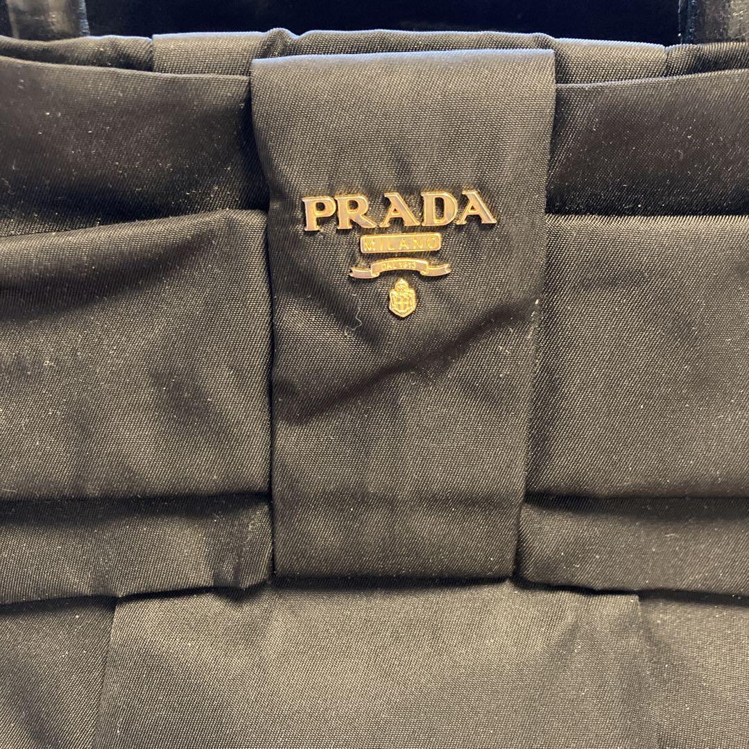 PRADA ノワール　ナイロンリボンバッグ