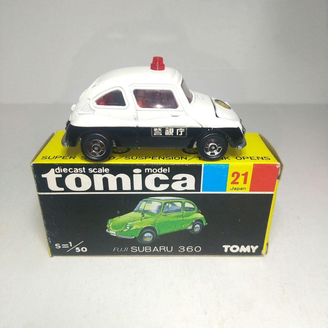 (3386)トミカ 黒箱 日本製 富士重工 スバル 360 パトロールカー
