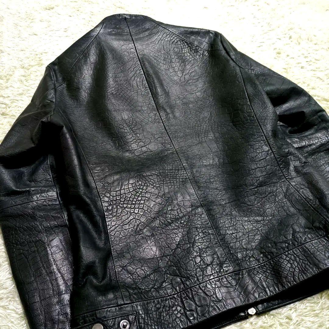 極上の逸品✨️トルネードマートクロコダイル ライダースジャケット 本革 黒 L