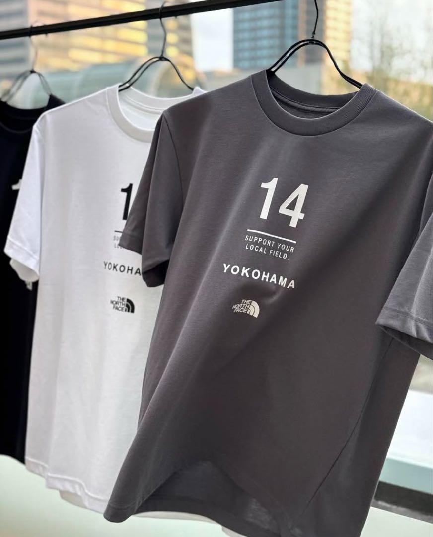 最新 ザノースフェイス 地域名Tシャツ ウォーム 白黒グレー 横浜 ウォームアップウェア