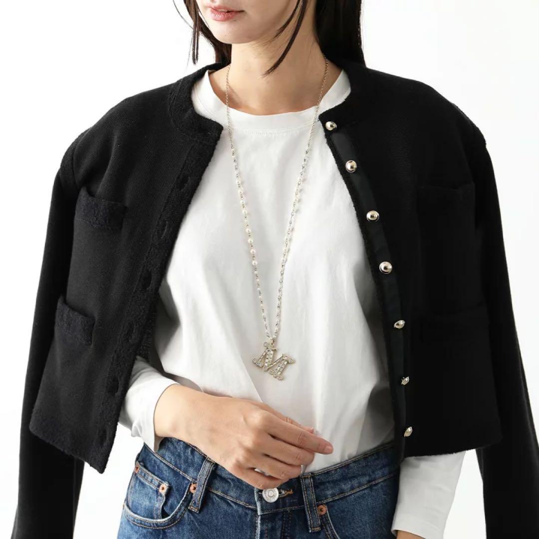 MAXMARA マックスマーラ Mロゴ メタルビジュー パールネックレス MAXMARA マックスマーラ Mロゴ メタルビジュー パールネックレス