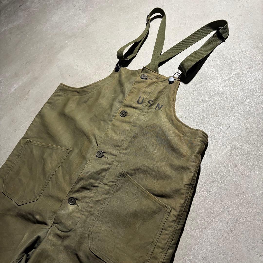 40s US.NAVY N-1 デッキオーバーオール 米軍実物 ヴィンテージ 40s US.NAVY N-1 デッキオーバーオール 米軍実物 ヴィンテージ