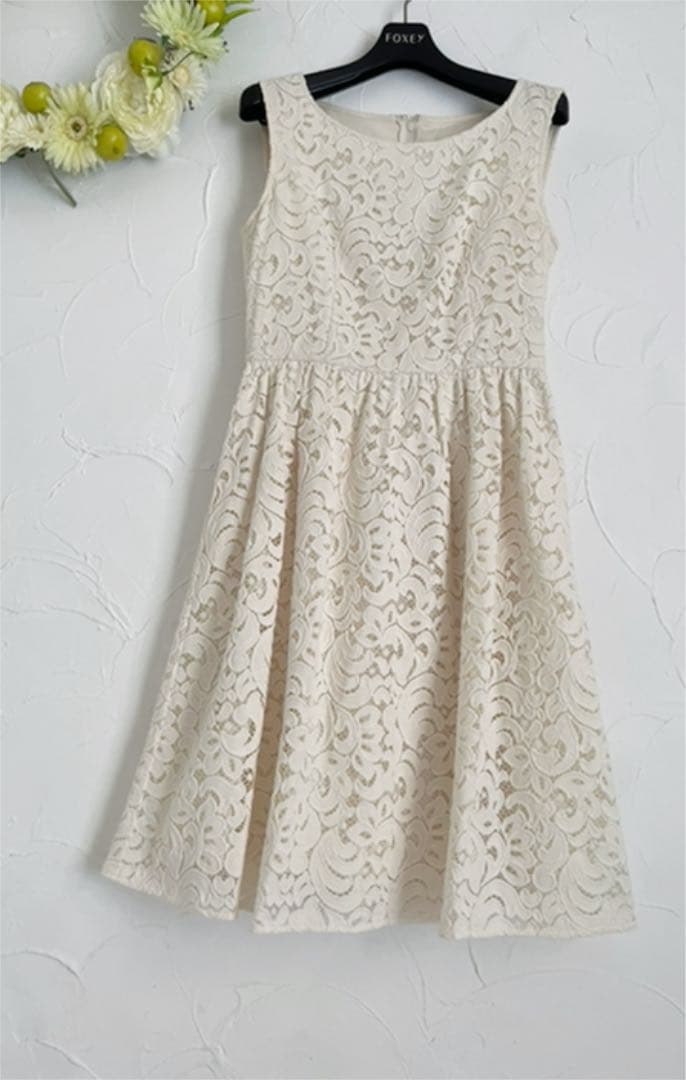 値下げ 定価39000円程 アナイ 総レース オフホワイト ワンピース