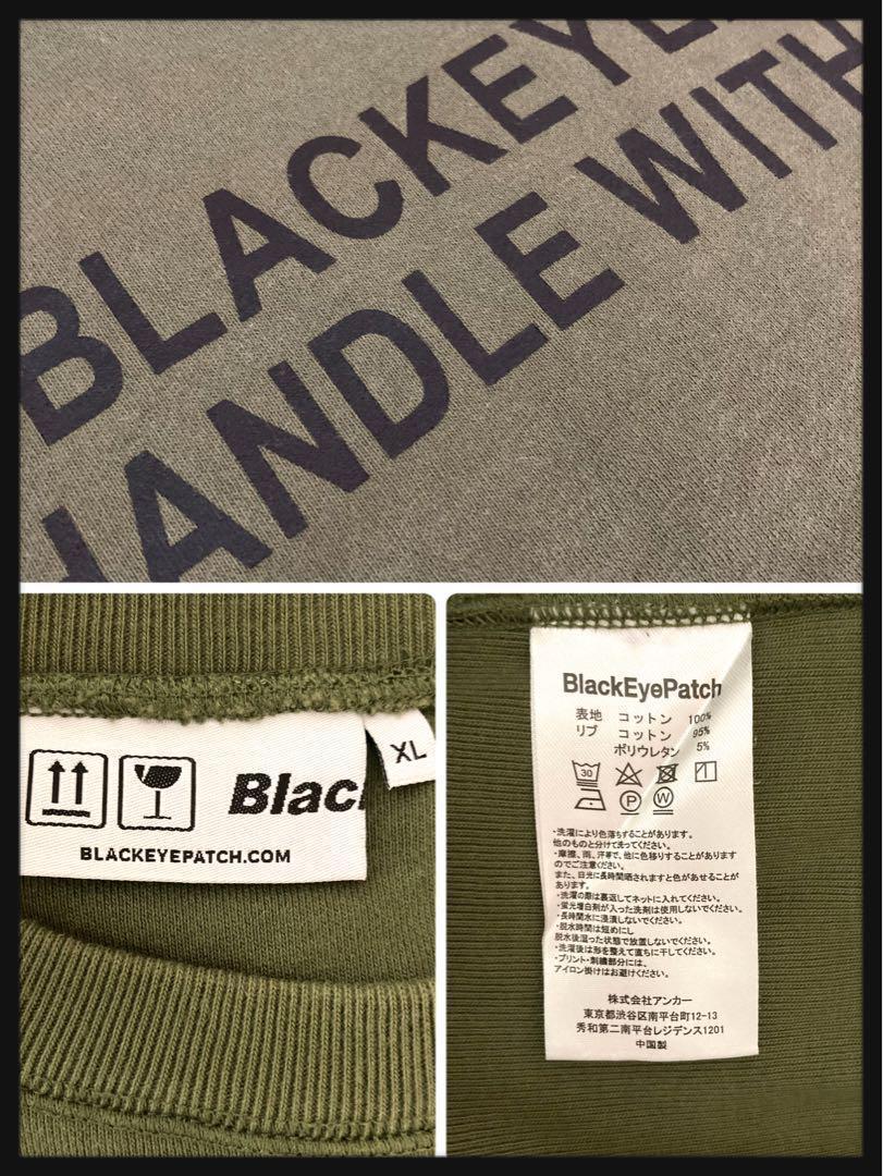 【人気モデル】ブラックアイパッチ取扱注意 刺繍ロゴ スウェット XLサイズ ブラックアイパッチ 取扱注意 刺繍ロゴ スウェット 超人気