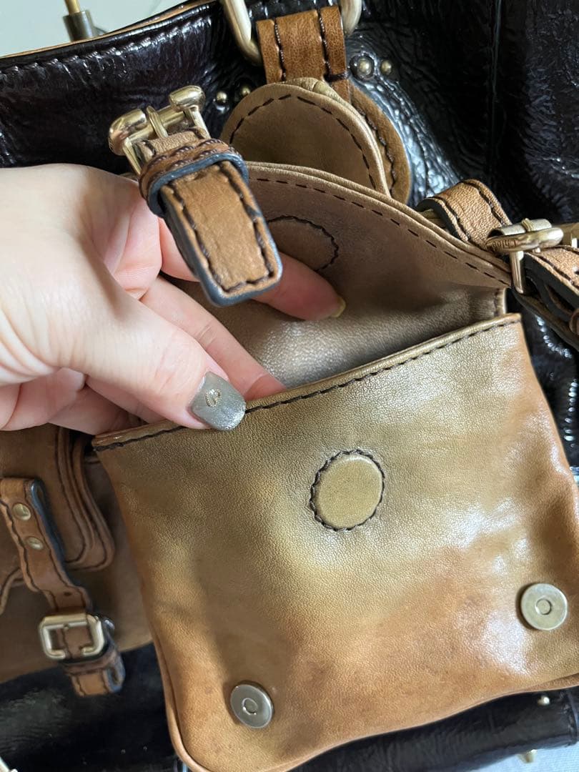 Chloé パディントン　レザーショルダーバッグ　レアデザイン　エナメル