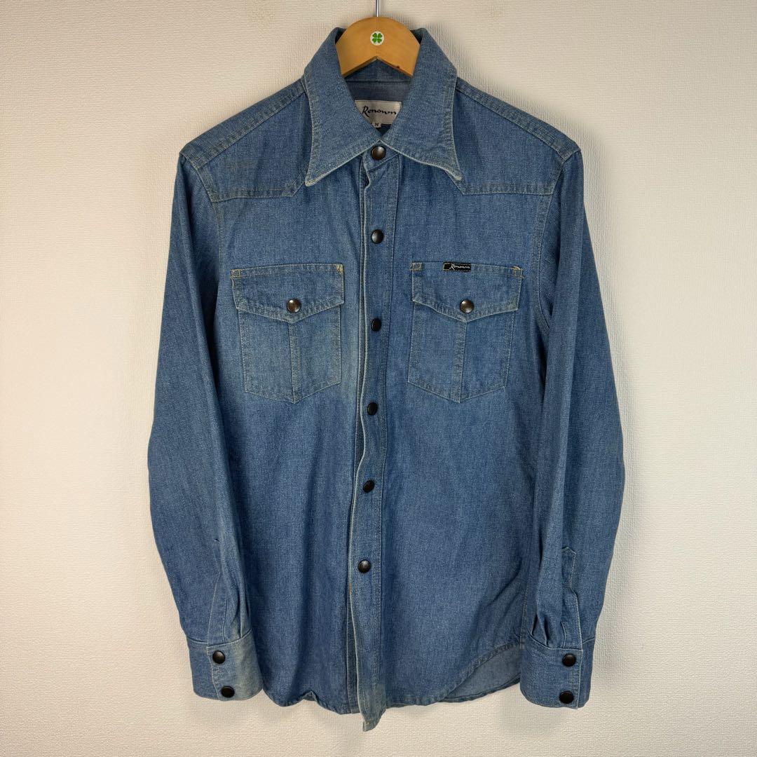 90s ウエスタンシャツ　デニムシャツ　長袖　長袖シャツ　古着　ストリート