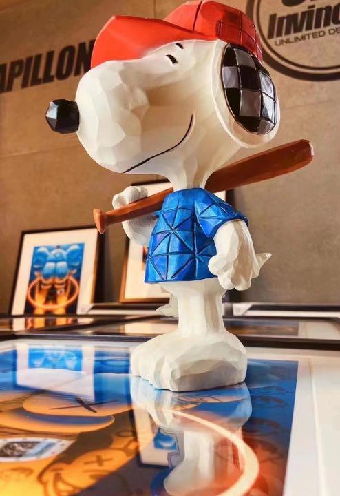 ください ピーナッツ Peanuts フィギュア 人形 スヌーピー 木彫り調 25cm QytWE-m88377061923 のうえ
