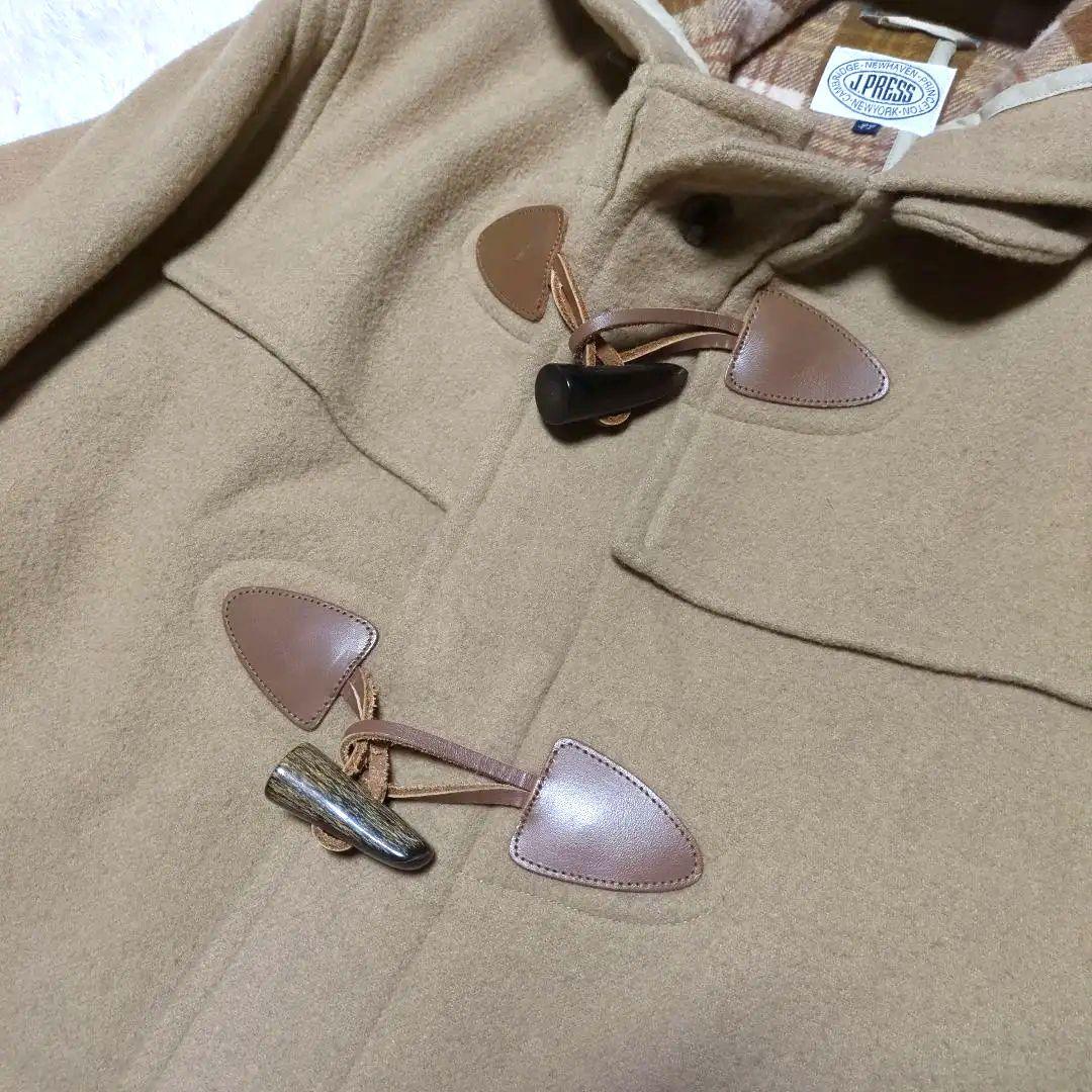 J.PRESS　ロングダッフルコート　LL　ベージュ　ワイドシルエット　チェック