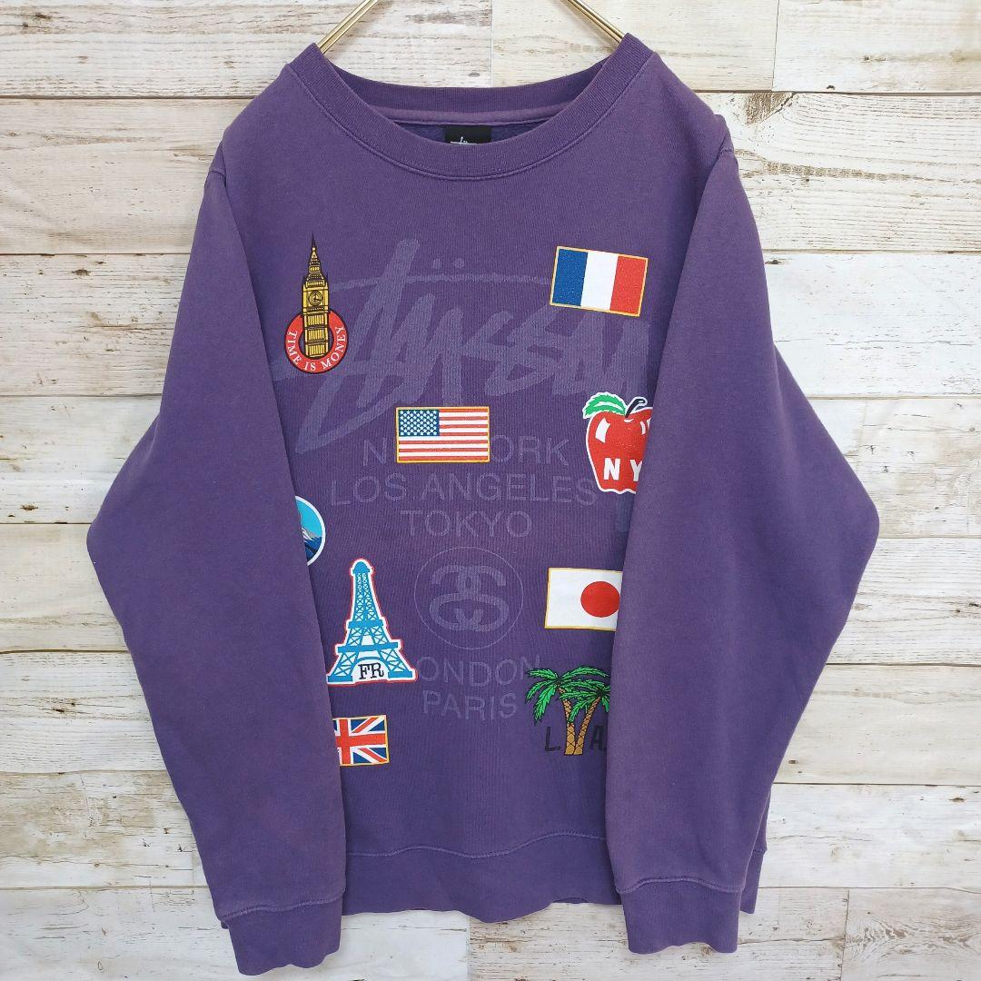 格安2022 希少デザイン 裏起毛 ワールドツアー 両面プリント cpiNL-m88388919453 STUSSY スウェット 定番人気限定SALE