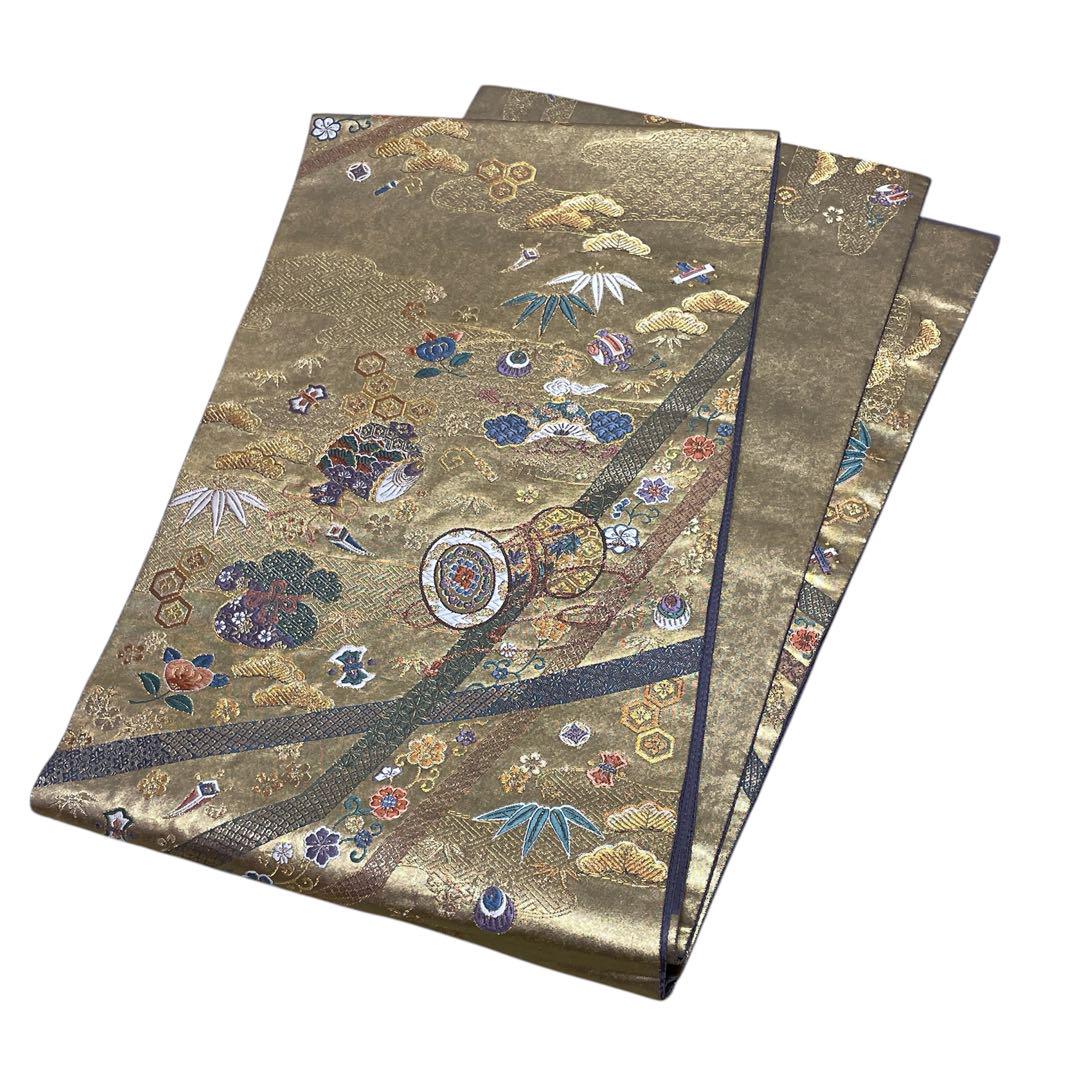 22438 【即購入OK】振袖と袋帯2点セット　宝尽くし　フルセット可【即発送】