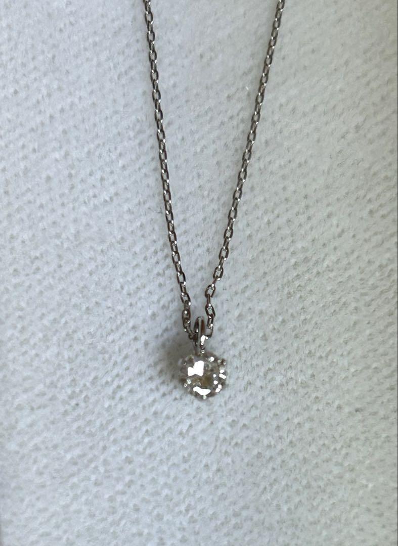 k18WG D 0.13 ネックレス　刻印あり