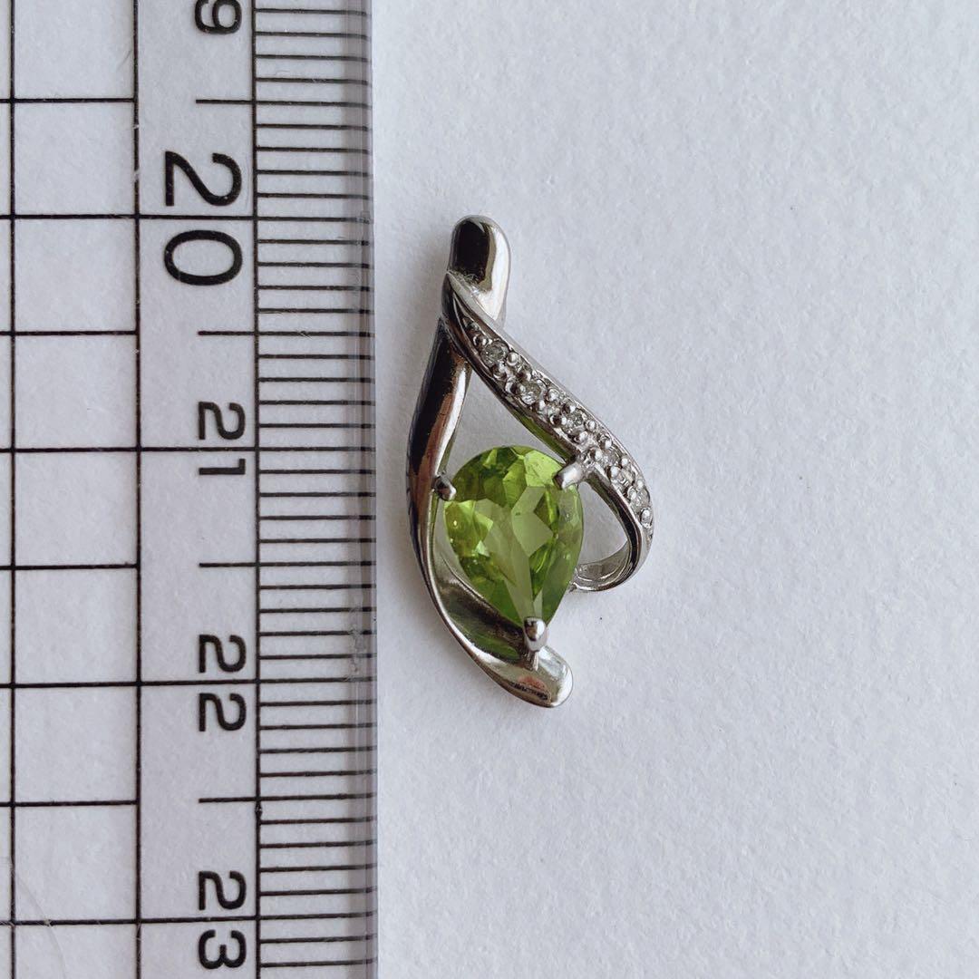 K18 0.03ct 大粒ペリドットとダイヤのペンダント 画像5