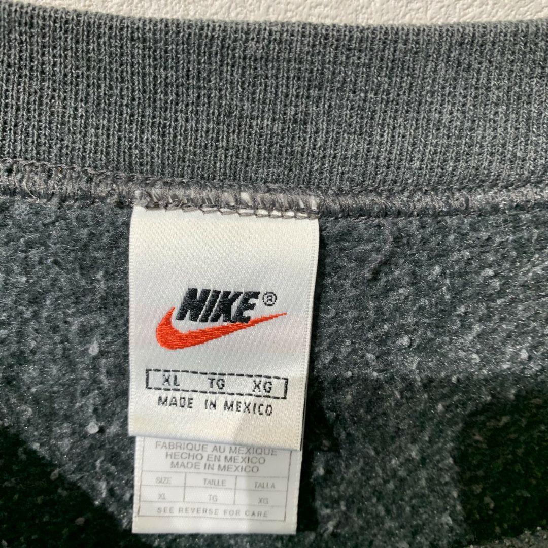 希少カラー NIKE ワンポイント 黒刺繍ロゴスウェット 0hmOF-m88393445460 90s 銀タグ お得超激安