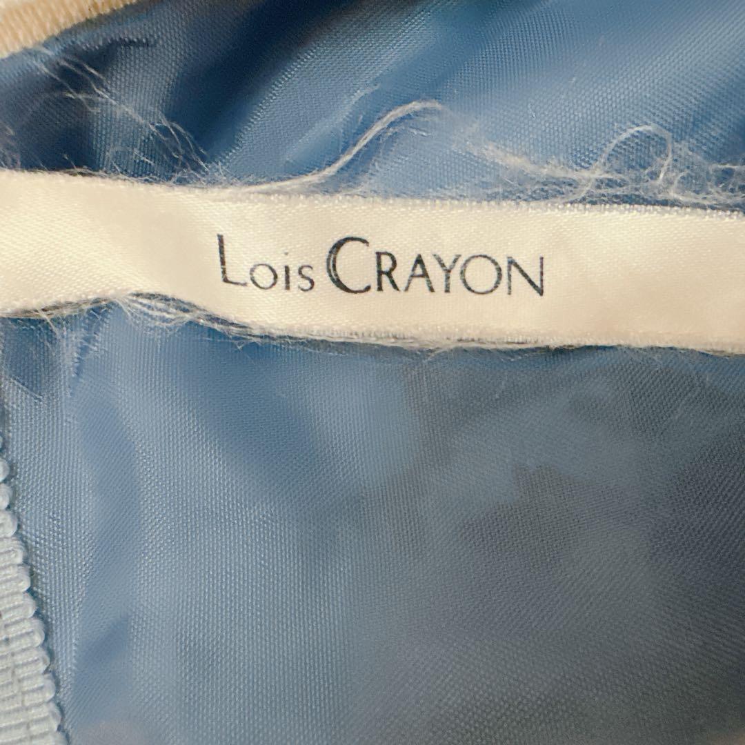 美品◇Lois Crayon モノクロ プリント シャンタン フレアスカート M