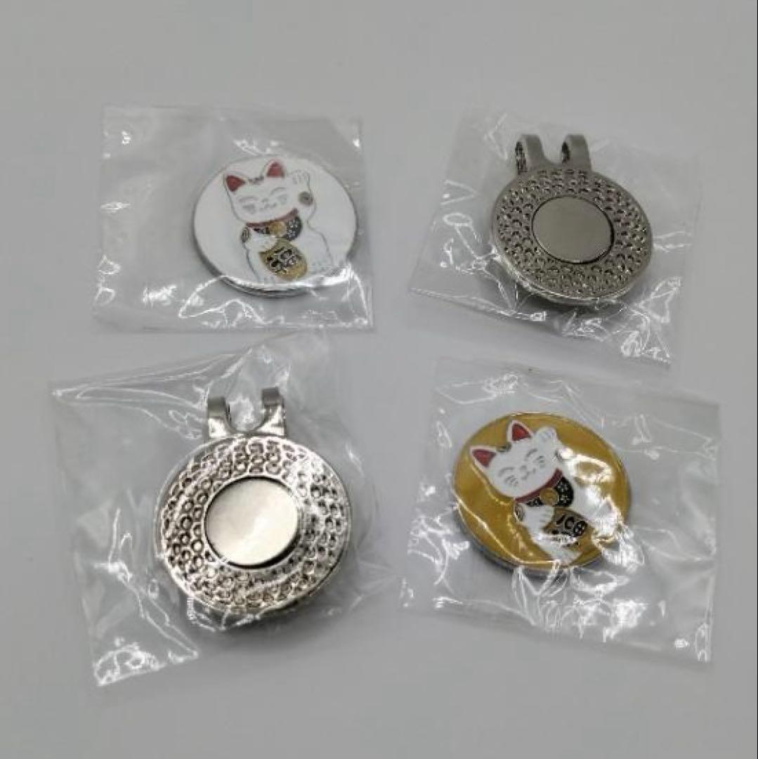 ボールマーカー ゴルフマーカー マグネットキャップクリップ 招き猫