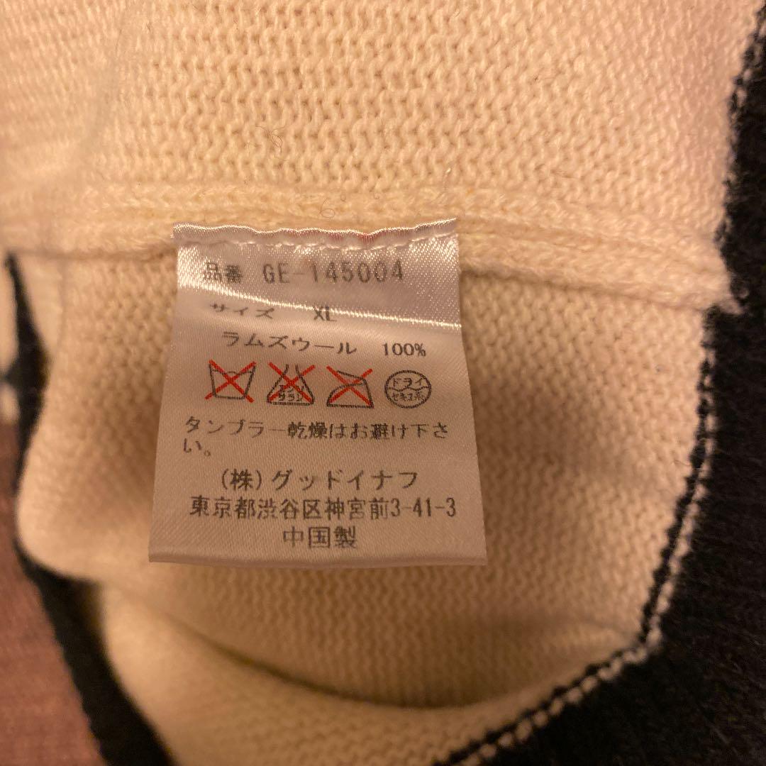 通販即納 GOODENOUGH カレッジロゴニット 白×黒 激レア XL KDBRT-m88395319997 人気定番