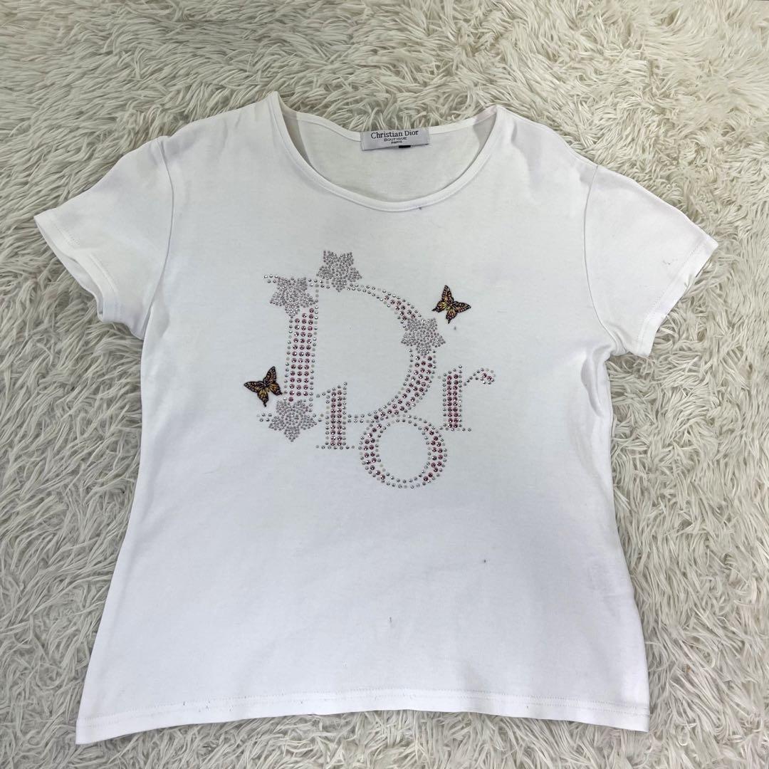 【驚きの値段】 専用！Christian L ロゴ入り 蝶々 ストーン 半袖シャツ Dior トップス