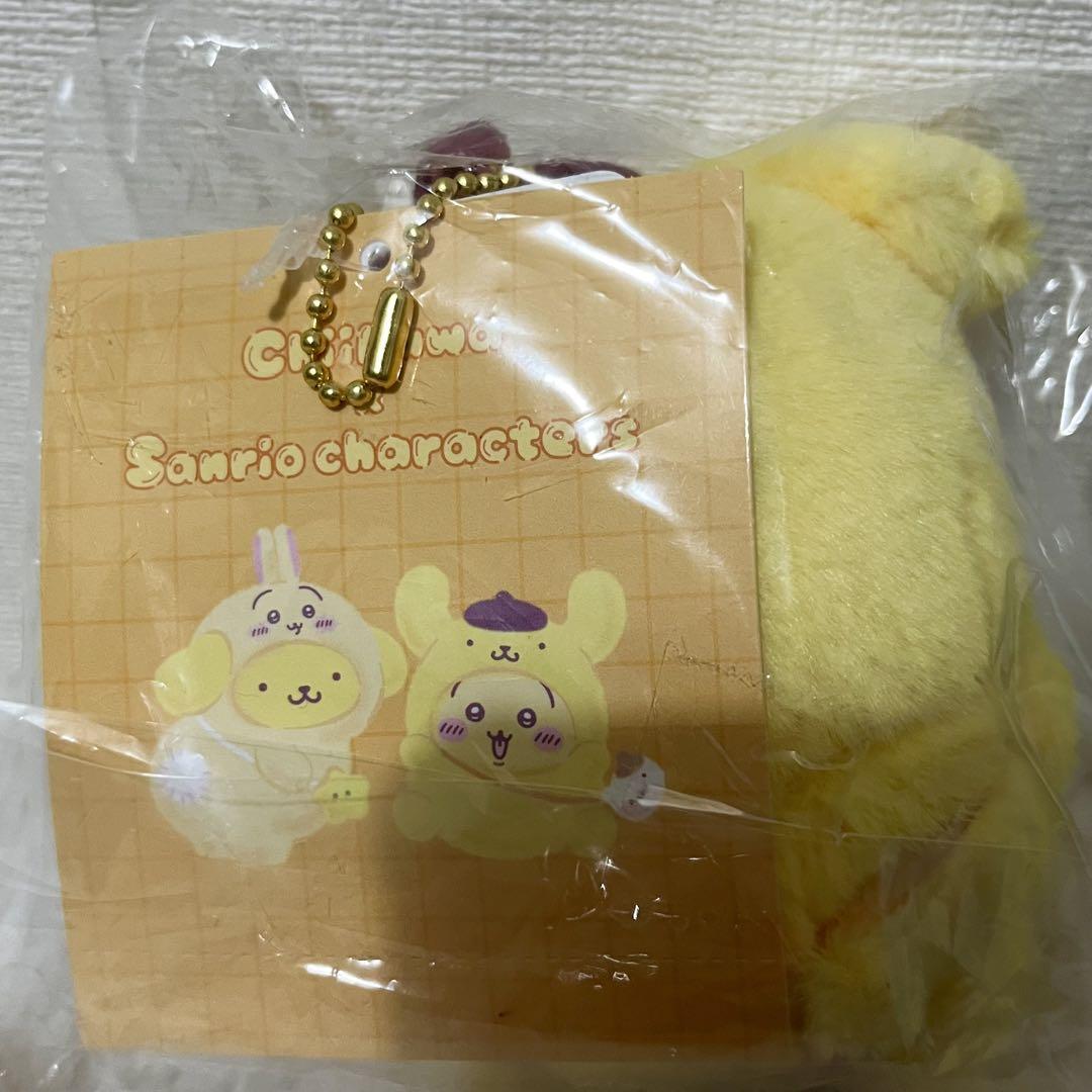 お顔厳選ちいかわ×サンリオ　マスコットホルダーうさぎ×ポムポムプリン 顔厳選 ちいかわ×サンリオ マスコットホルダーうさぎ×ポムポム