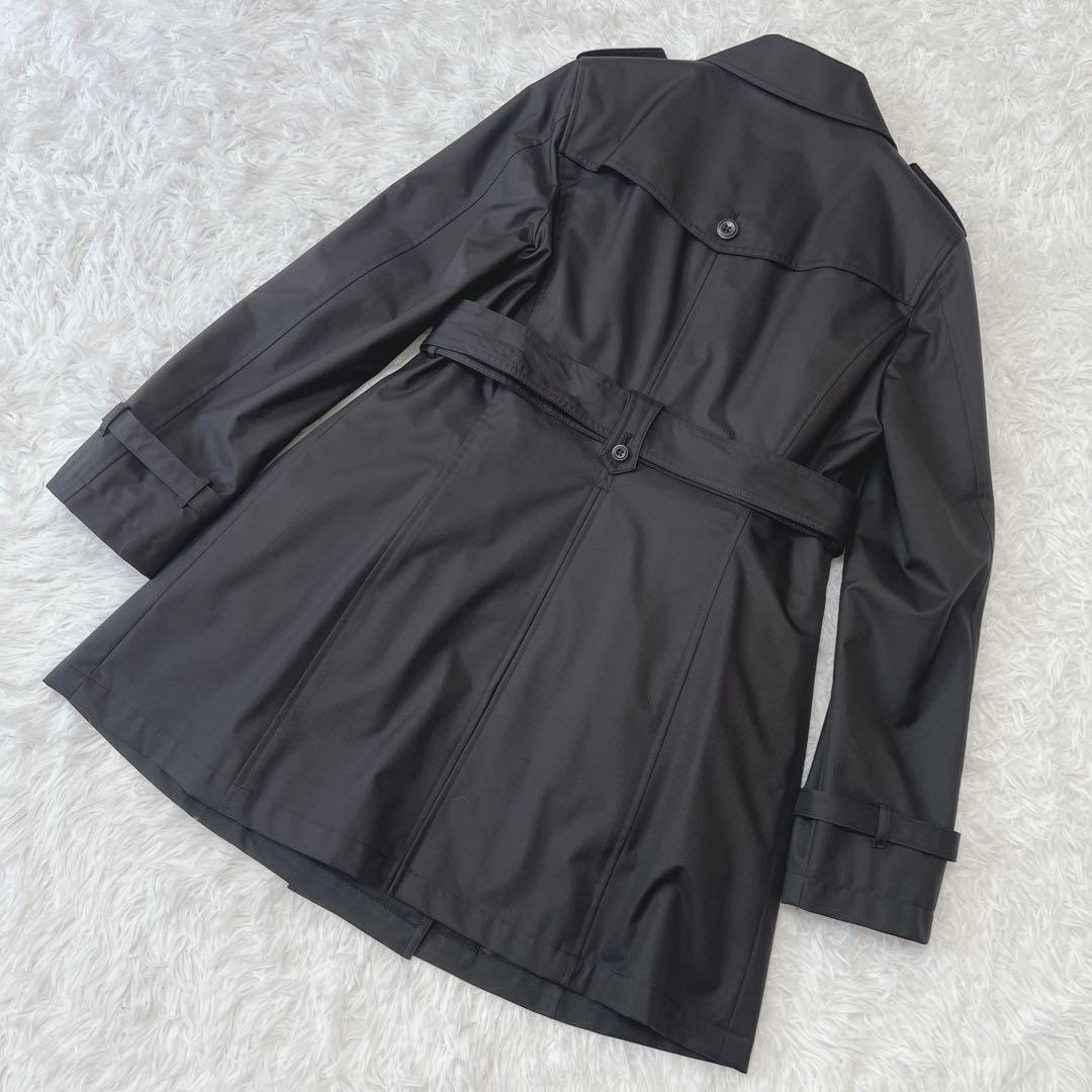 極美品 エヌラインプレシャス トレンチコート 13号 ライナー付き  黒 撥水