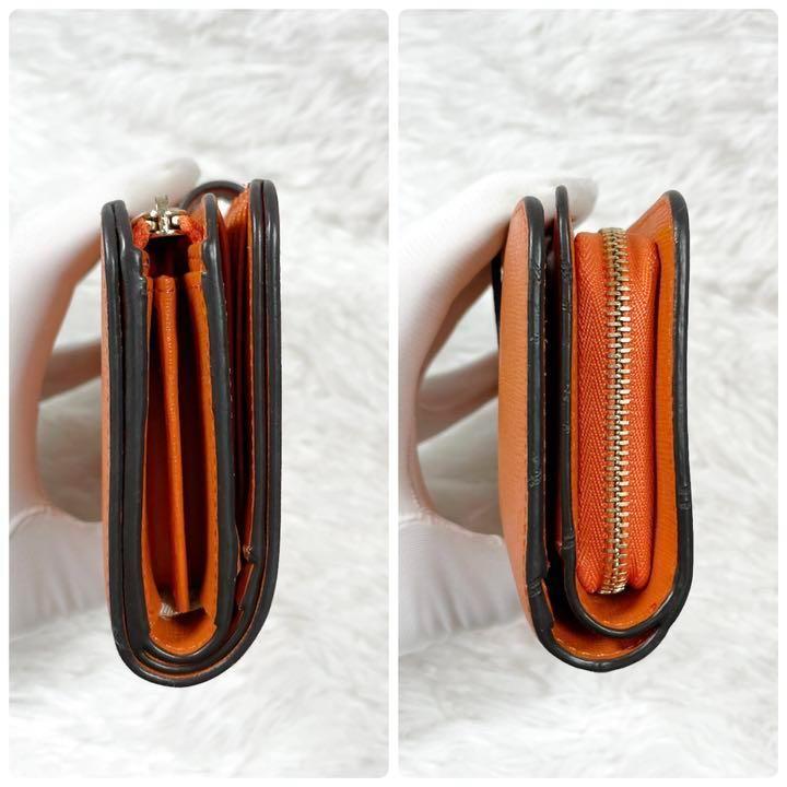 正規品大人気 美品 FURLA フルラ 二つ折り財布 オレンジ コンパクトウォレット TzeJy-m88405927594 好評特価