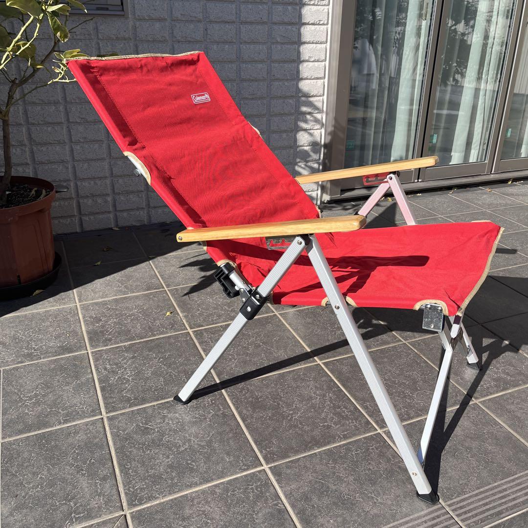 ★希少★美品Coleman Lay Chair コールマン　レイチェア レッド②