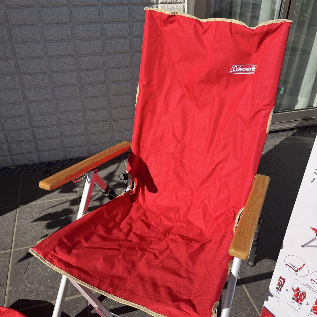 ★希少★美品Coleman Lay Chair コールマン　レイチェア レッド②