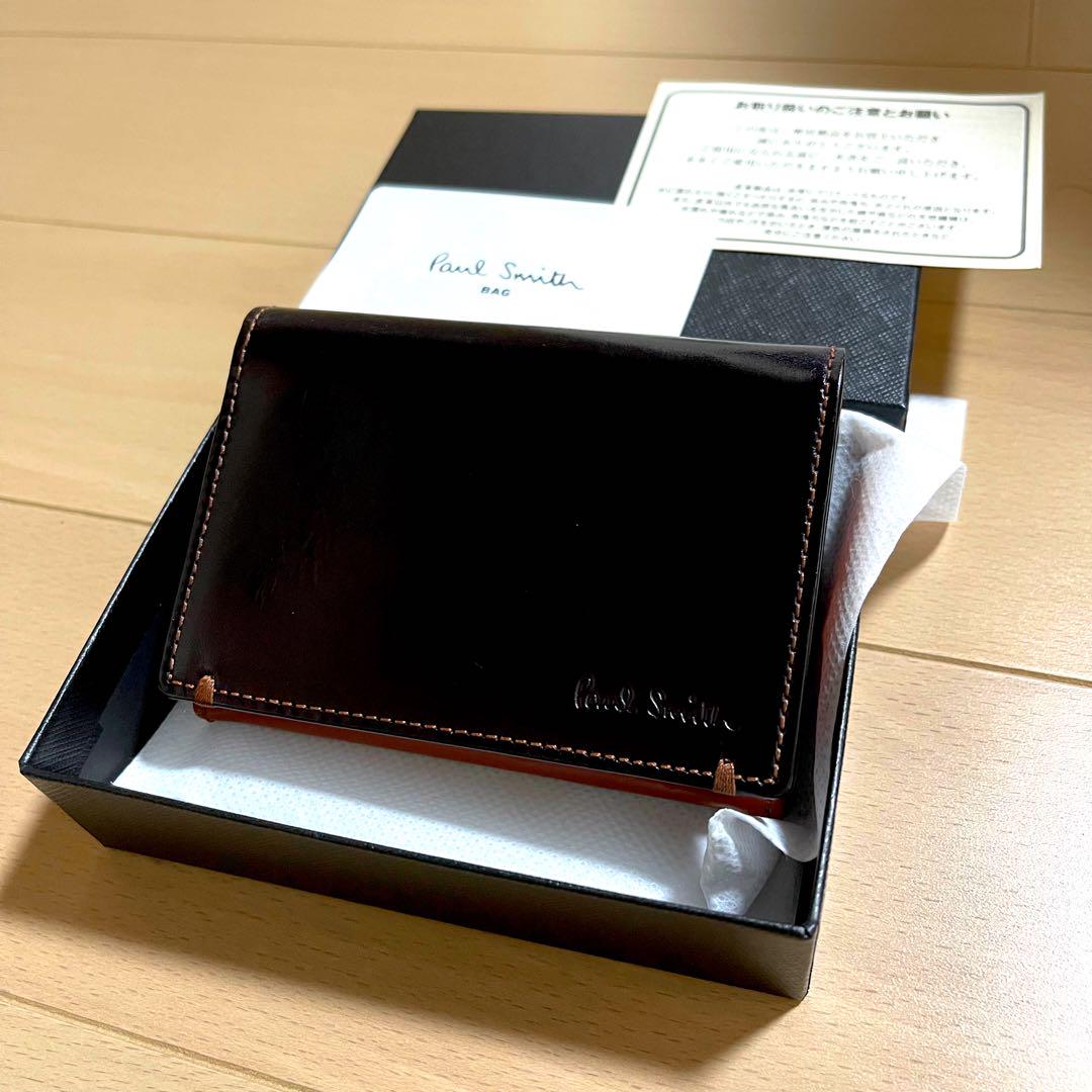 ファッションセール Paul Smith 名刺入れ　コードバン　ブラック　オレンジ　極美品