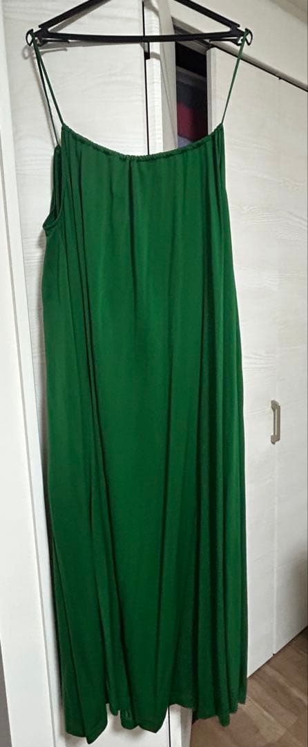 CABAN グリーン キャミワンピース ドローストリングS・CABaN