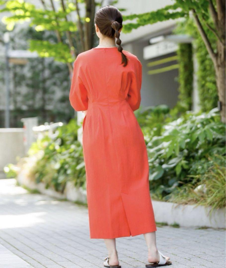 新品未使用】IENA コットンリップルウエストシェイプワンピース