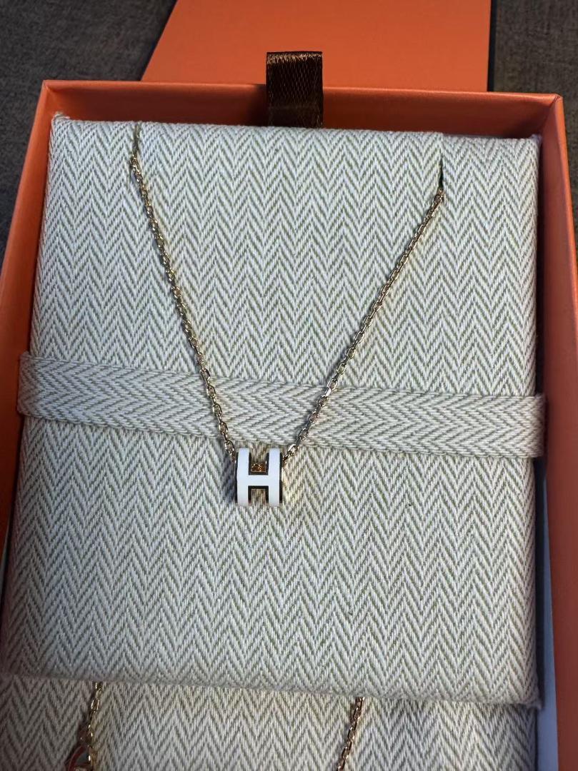 HermèsエルメスH miniホワイトネックレス