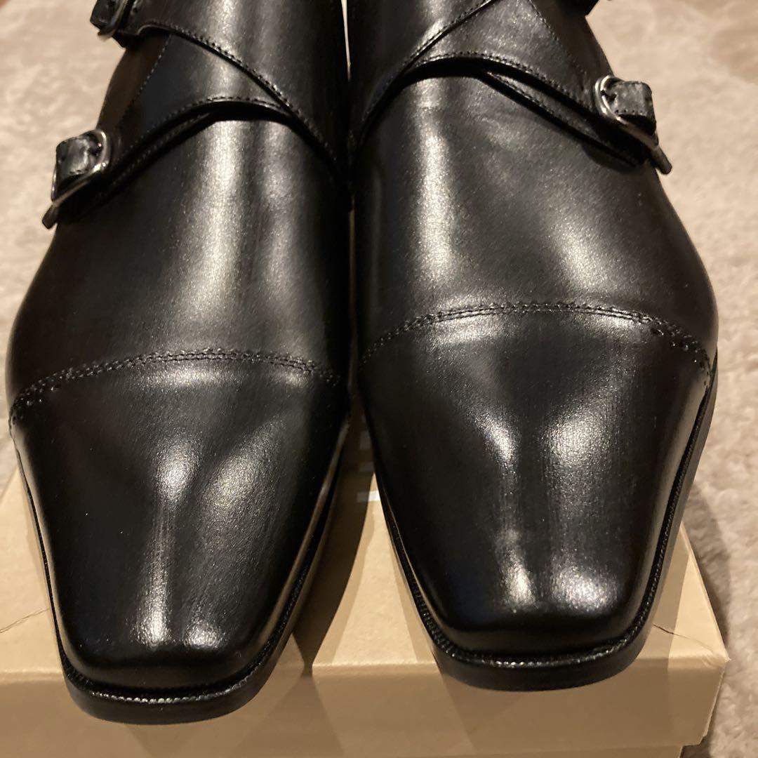 未使用品】KATHARINE HAMNETT ブラック ダブルモンク 本革