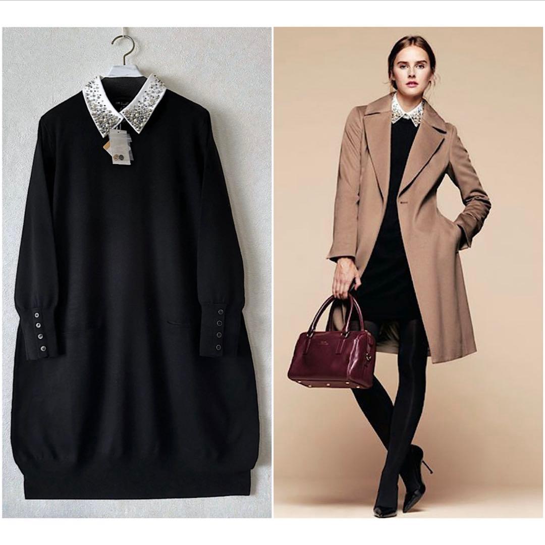 大きいサイズ44＊２３区 カタログ掲載 ビジュー チュニック＊自由区ICB組曲XL(LL)・ニジュウサンクオオキイサイズ ／ 23区 L