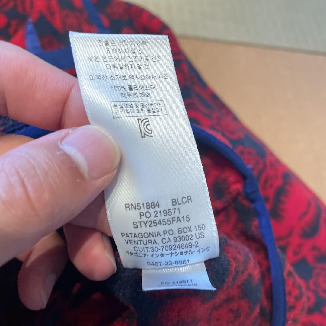 希少 美品 Patagonia シンチラ フリース XS 花柄 赤黒 25455