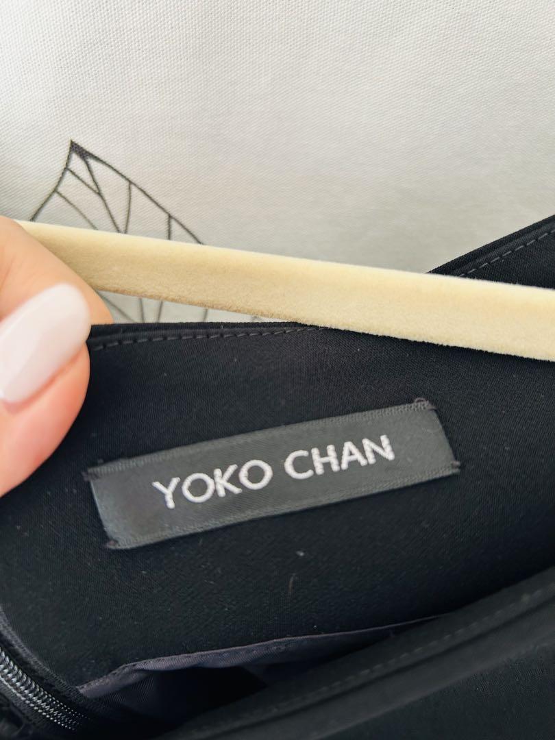 YOKO CHAN ブラックノースリーブロングワンピース38 ヨーコチャン ウール ノースリーブワンピース/YCD-416-280/38