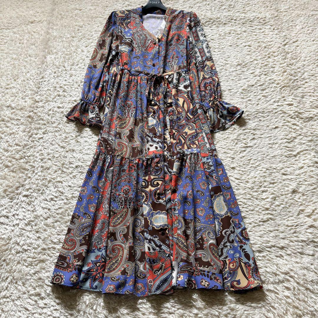 【美品】グレースコンチネンタル　2way ロングワンピース　ペイズリー