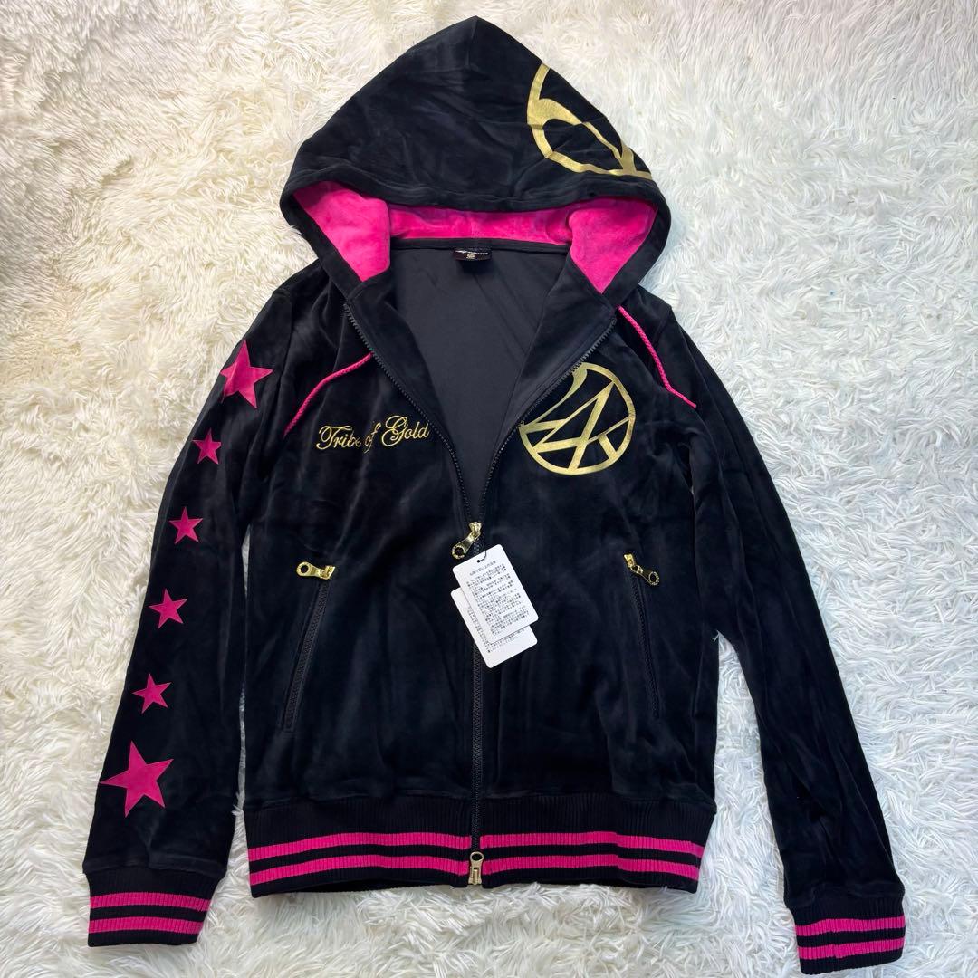 未使用限定品✨24karats ベロアジャージ　ブラック　ピンクスター　ゴールド