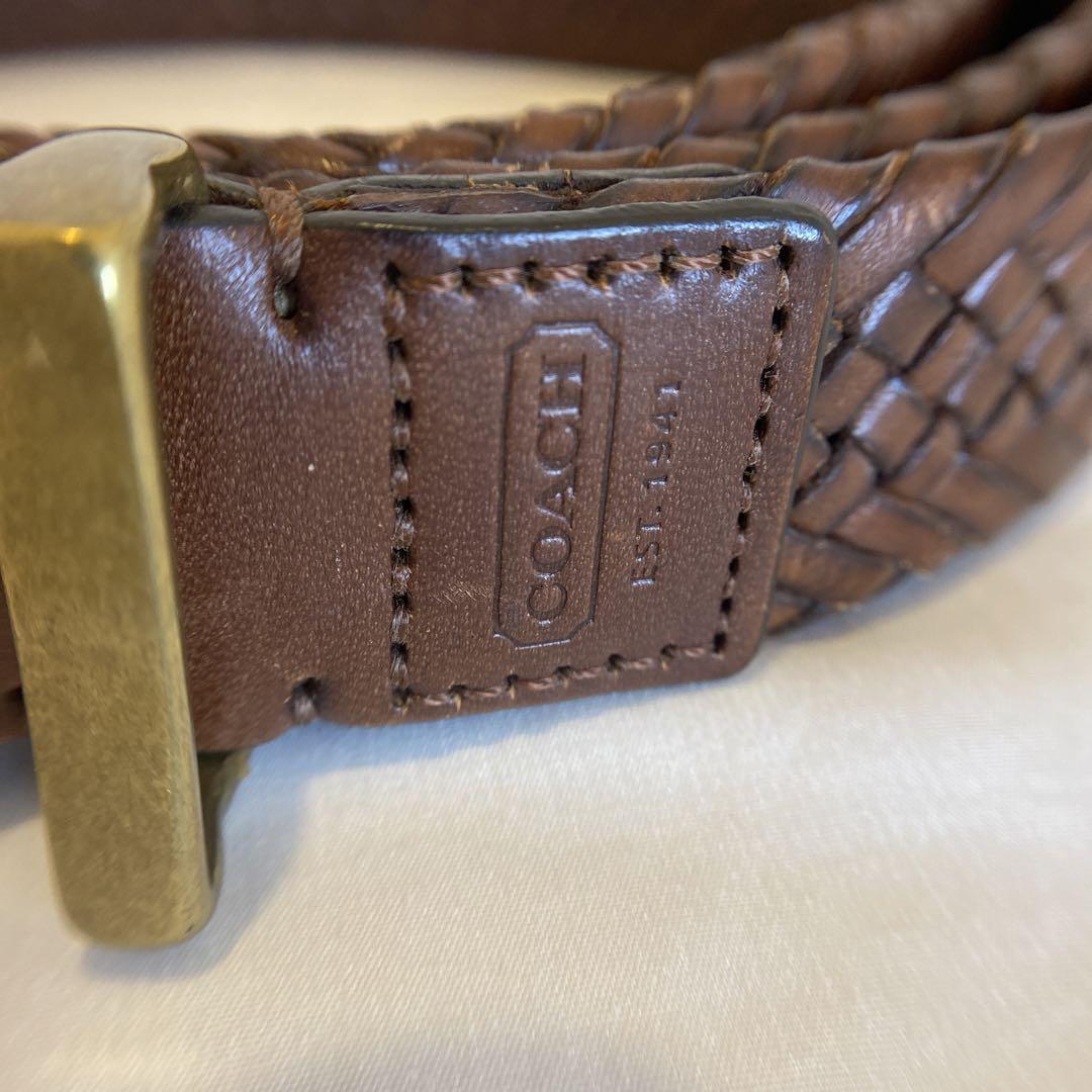COACH コーチ レザーベルト メッシュ - メルカリ