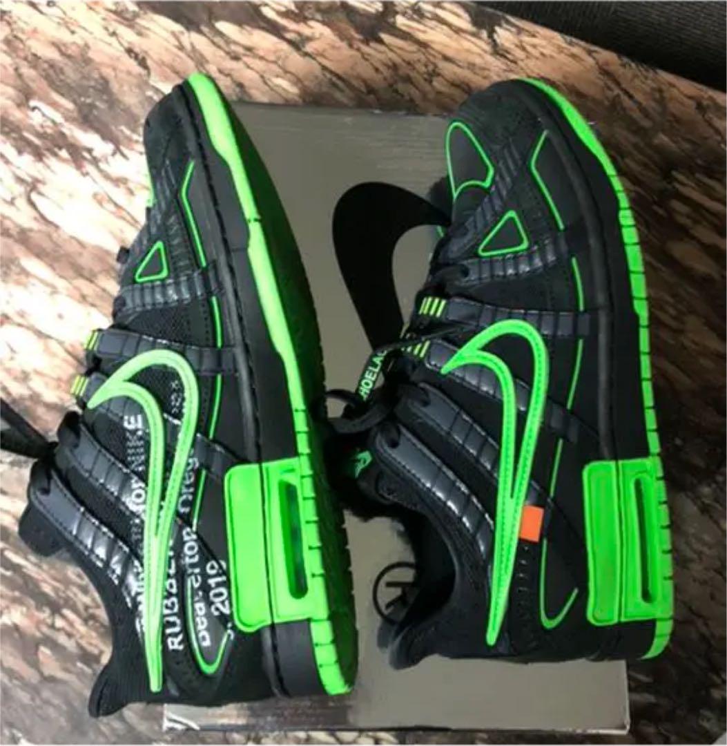 未使用27.0㎝ NIKE Off-White RUBBER DUNK 黒 緑 EfG7T-m88442820872 高品質通販