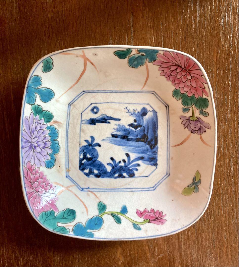稀少　古伊万里　色絵　皿　骨董　アンティーク