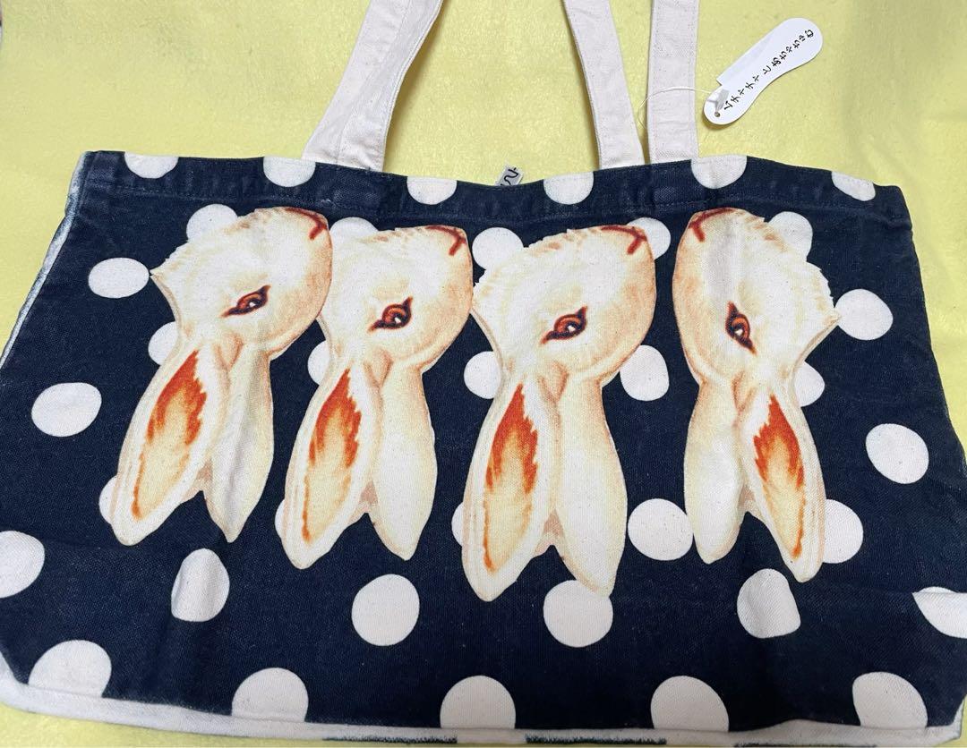 ムチャチャ　あちゃちゅむ　ウサギトートバッグ　紺色