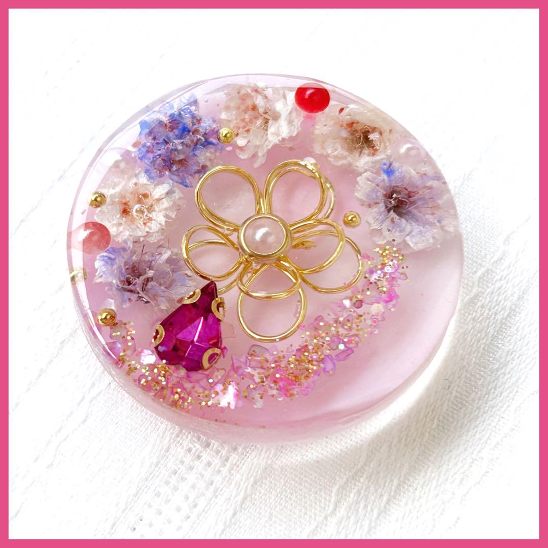 No.2472 ハンドメイド ヘアゴム レジン ドライフラワー - メルカリ
