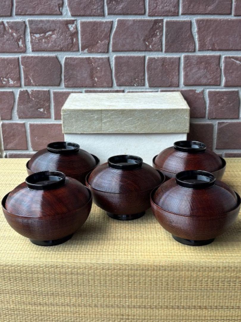 輪島塗田中清光造木製懐石道具一式揃本漆懐石膳小丸椀汁椀 煮物椀脇引箸洗引盃丸盆他