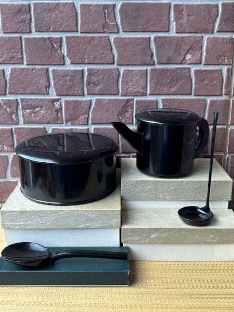 輪島塗田中清光造木製懐石道具一式揃本漆懐石膳小丸椀汁椀 煮物椀脇引箸洗引盃丸盆他