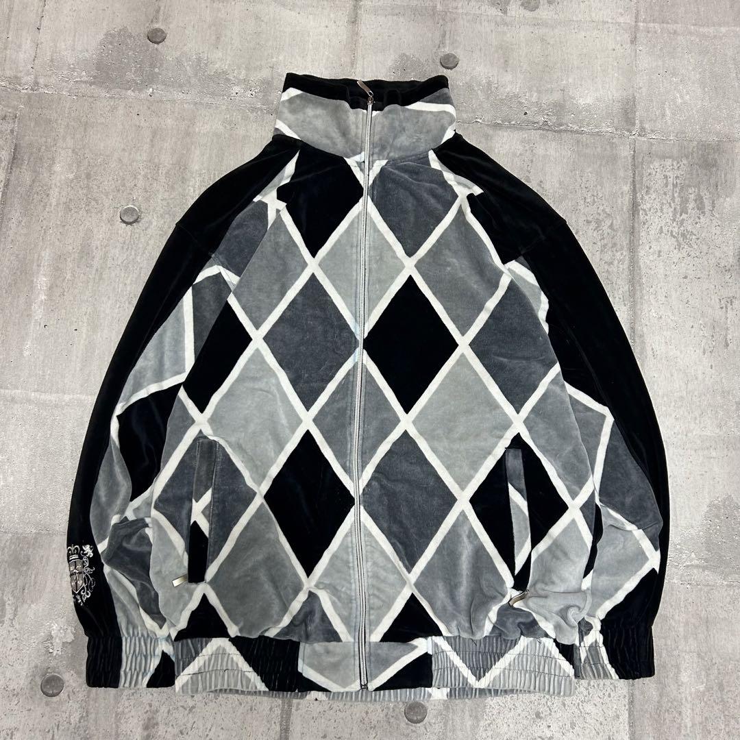 00s grunge velour track jacket y2k