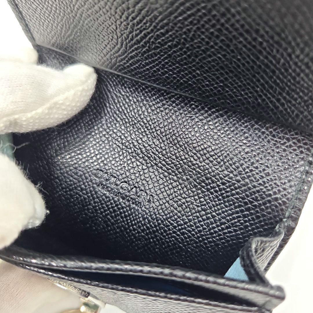 BVLGARI 名刺入れ カードケース サークルロゴ クリップ レザー ブラック