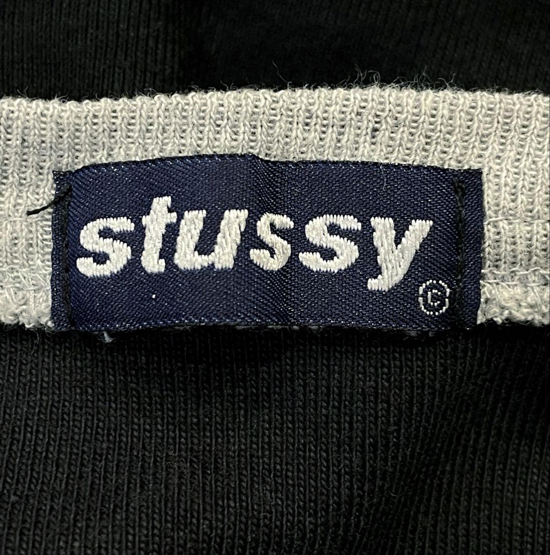 90's USA製 STUSSY ロゴ刺繍 ワンピース ブラック 黒 Mサイズ